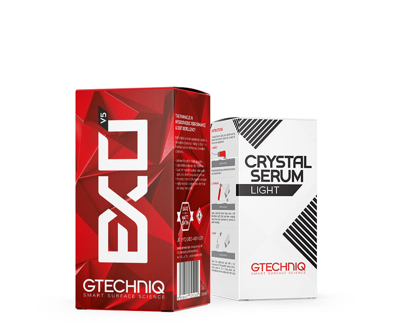 Gtechniq - EXOv5 & Crystal Serum Light Bundle 50ml - Ceramic Coating Paint  Protection, Add Gloss, Resist Swirls, Repel Dirt and Contaminants
