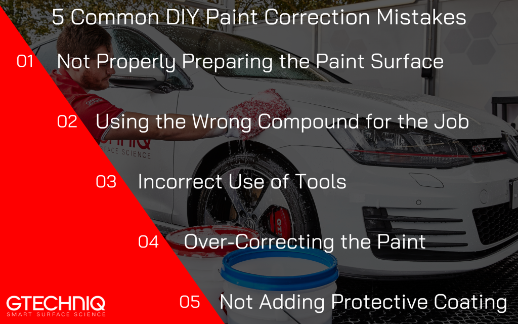 5 Common DIY Paint Correction Mistakes over a car being washed